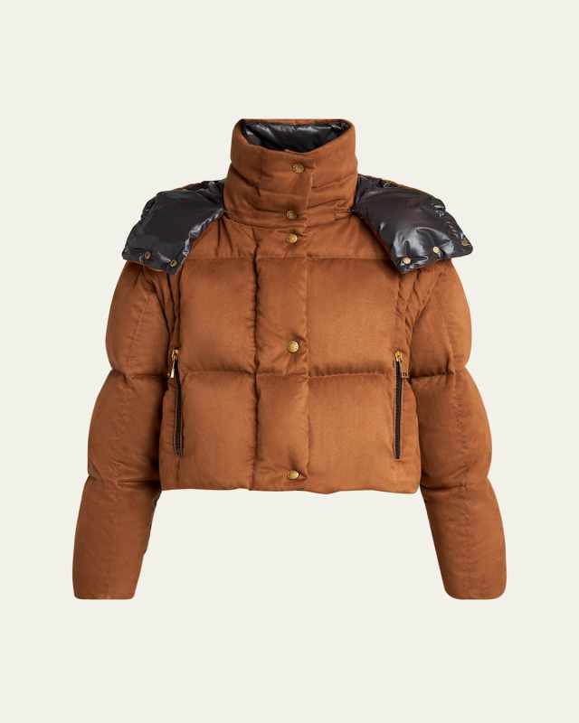 Paterne Convertible Short Down Jacket with Detachable Hood